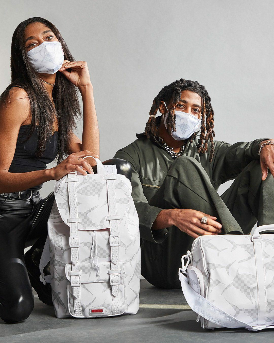 SHARK CHECK (WHITE) FACE MASK | Sprayground Near Me