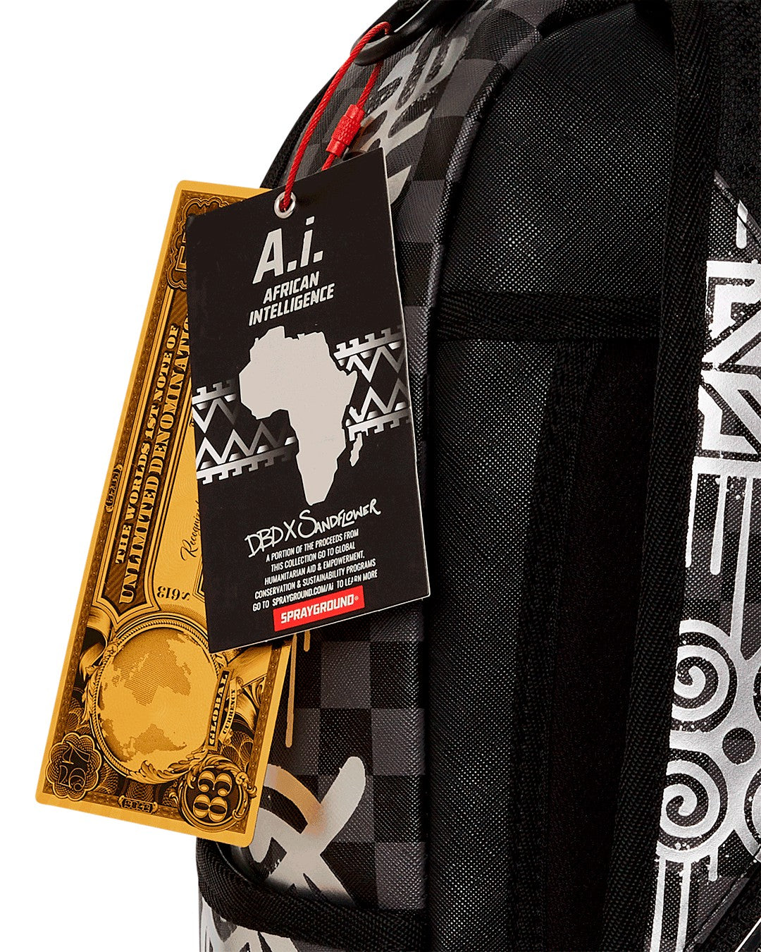 AFRICAN INTELLIGENCE 9 POWER GLYPHICS BACKPACK - SANDFLOWER COLLAB | Sprayground sale