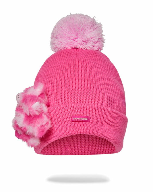 PINK LIL BEAR PUFF BEANIE | Sprayground sale