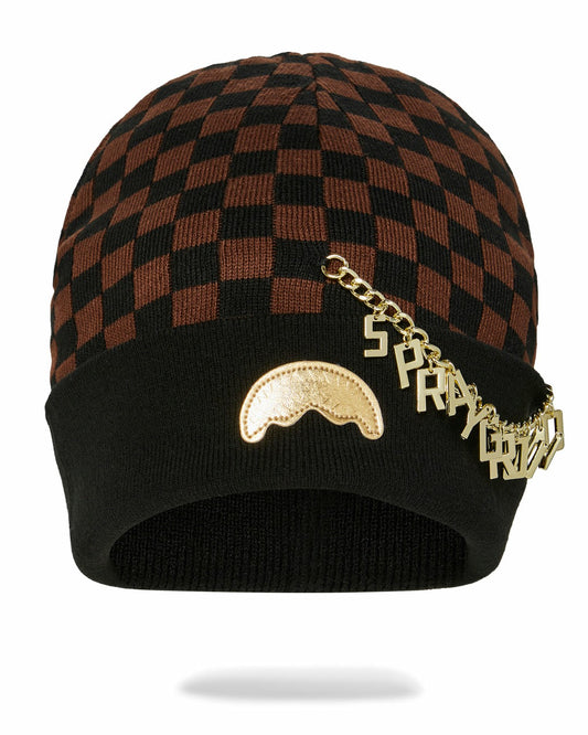 GOLD CHAIN CHECK BEANIE | Sprayground Discount