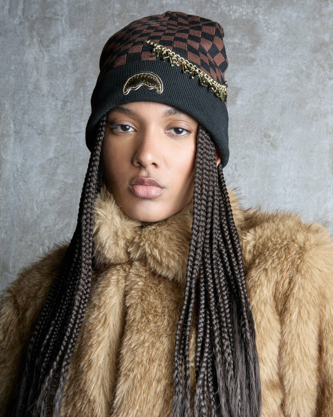GOLD CHAIN CHECK BEANIE | Sprayground Discount