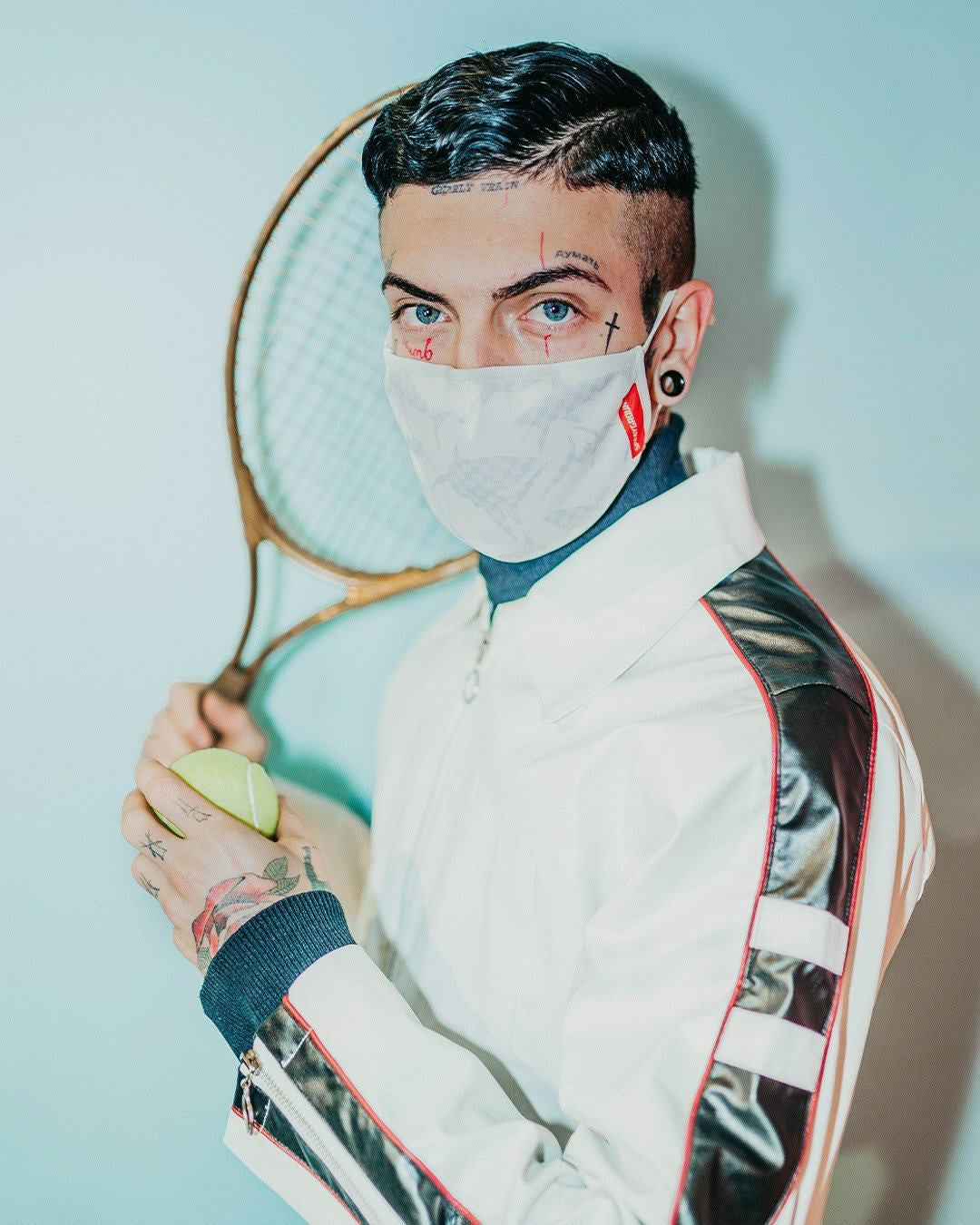 SHARK CHECK (WHITE) FACE MASK | Sprayground Near Me