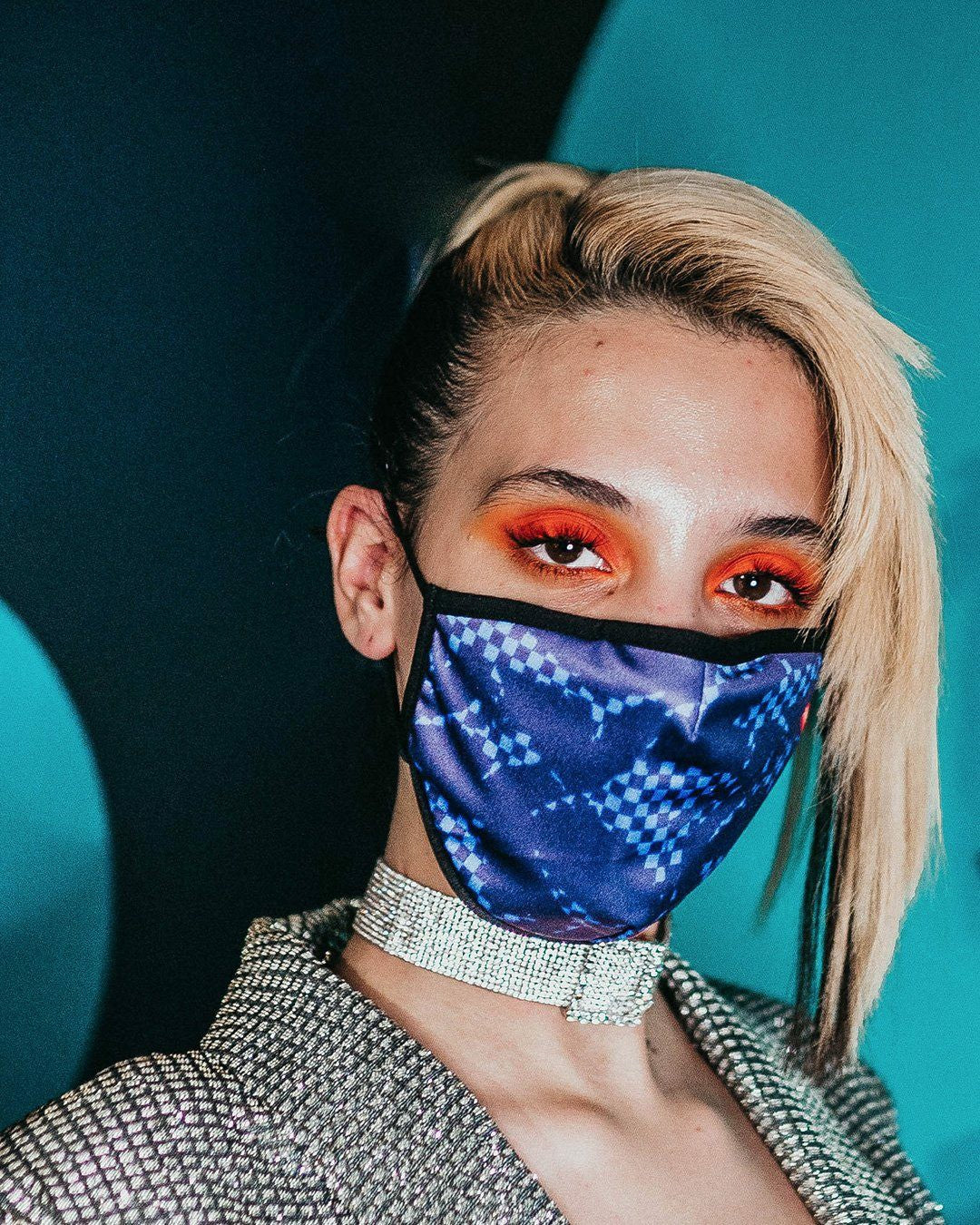 SHARK CHECK (BLUE) FACE MASK | Sprayground sale