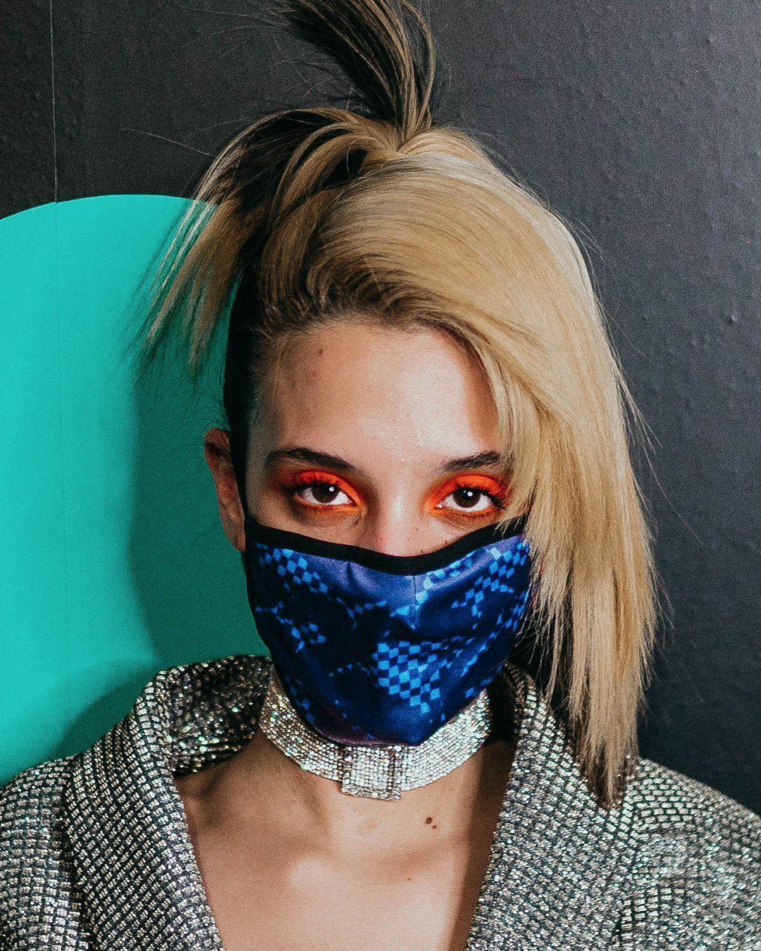 SHARK CHECK (BLUE) FACE MASK | Sprayground sale
