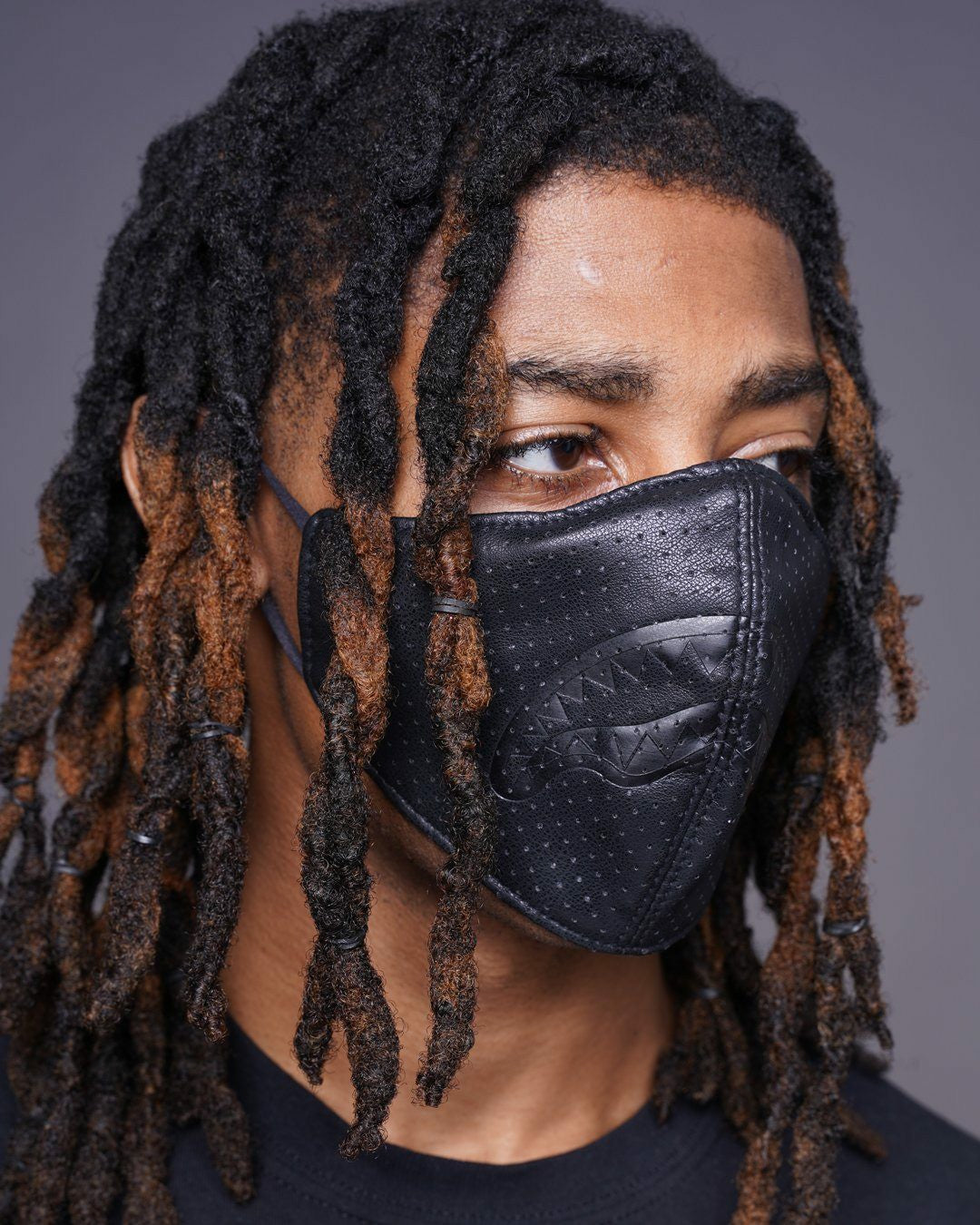 MIDNIGHT SHARK VEGAN LEATHER FACEMASK | Sprayground Clearance