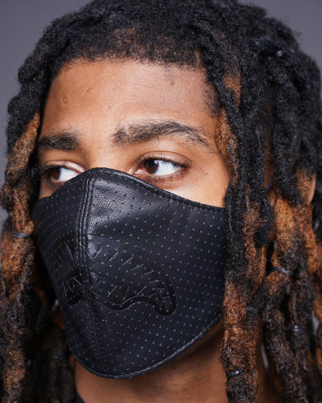 MIDNIGHT SHARK VEGAN LEATHER FACEMASK | Sprayground Clearance