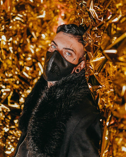 MIDNIGHT SHARK VEGAN LEATHER FACEMASK | Sprayground Clearance