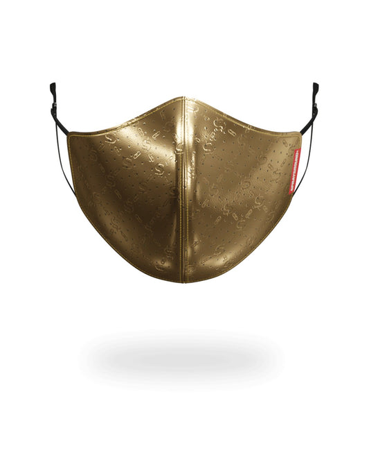 GOLD MONEY PATTERN VEGAN LEATHER FACE MASK | Sprayground Online