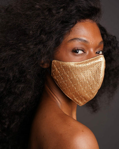 GOLD MONEY PATTERN VEGAN LEATHER FACE MASK | Sprayground Online