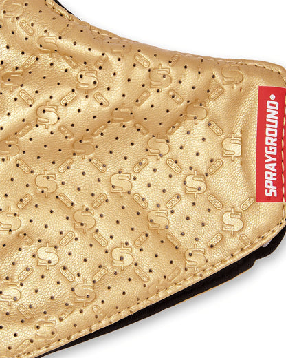 GOLD MONEY PATTERN VEGAN LEATHER FACE MASK | Sprayground Online