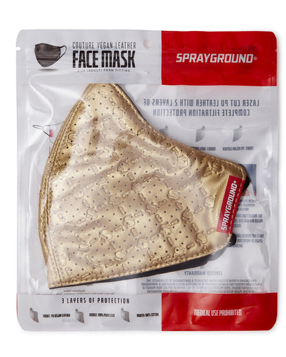 GOLD MONEY PATTERN VEGAN LEATHER FACE MASK | Sprayground Online