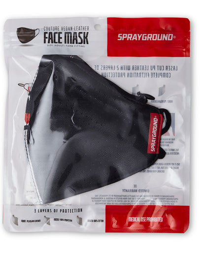 DAMAGE CONTROL STASH POCKET VEGAN LEATHER FACE MASK | Sprayground sale