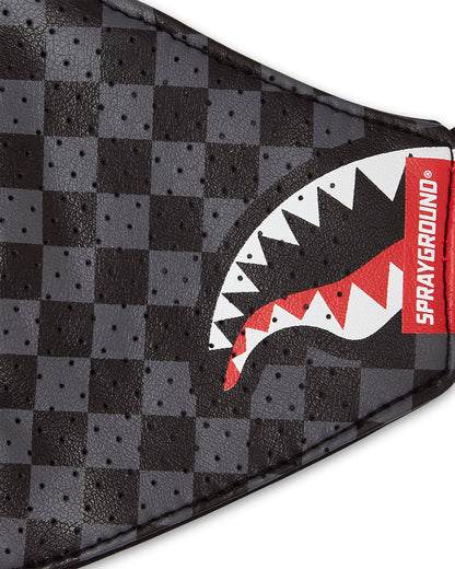 SHARKS IN PARIS (GRAY) VEGAN LEATHER FACE MASK | Sprayground US