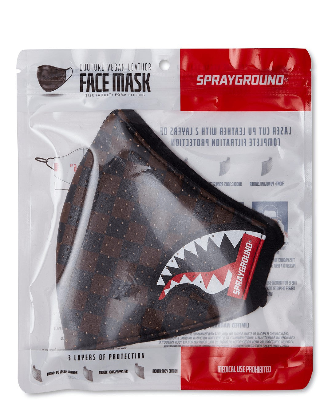 SHARKS IN PARIS VEGAN LEATHER FACE MASK | Sprayground Discount