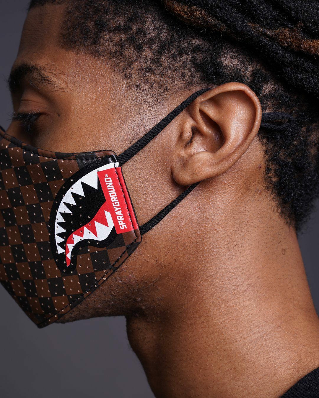 SHARKS IN PARIS VEGAN LEATHER FACE MASK | Sprayground Discount