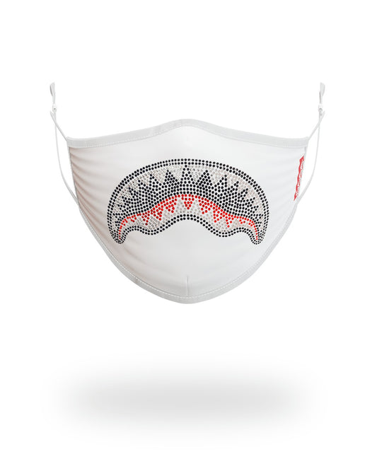 TRINITY DIAMOND SHARK (WHT) POLYESTER FACE MASK | Sprayground Online