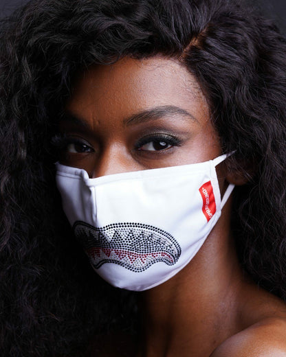 TRINITY DIAMOND SHARK (WHT) POLYESTER FACE MASK | Sprayground Online