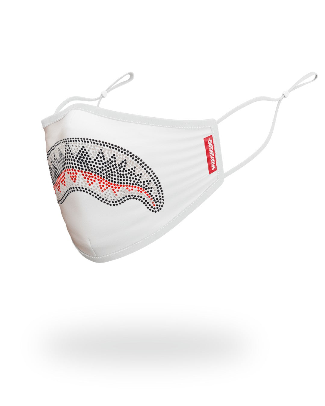 TRINITY DIAMOND SHARK (WHT) POLYESTER FACE MASK | Sprayground Online