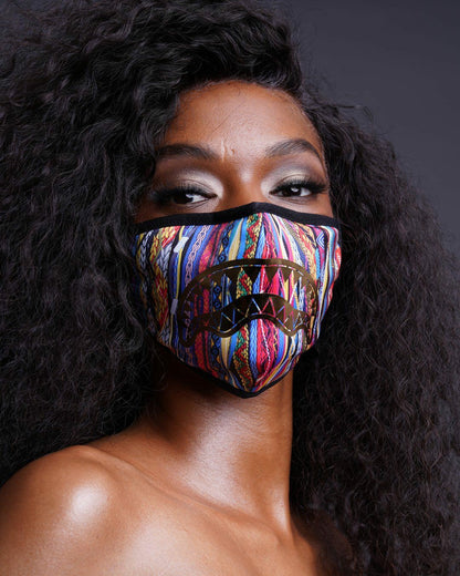 1994 GOLD METALLIC SHARK POLYESTER FACE MASK | Sprayground Near Me