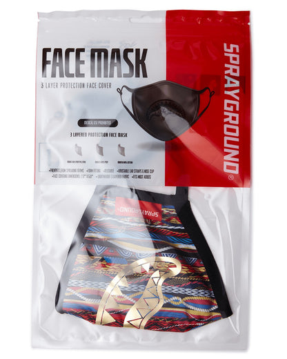 1994 GOLD METALLIC SHARK POLYESTER FACE MASK | Sprayground Near Me