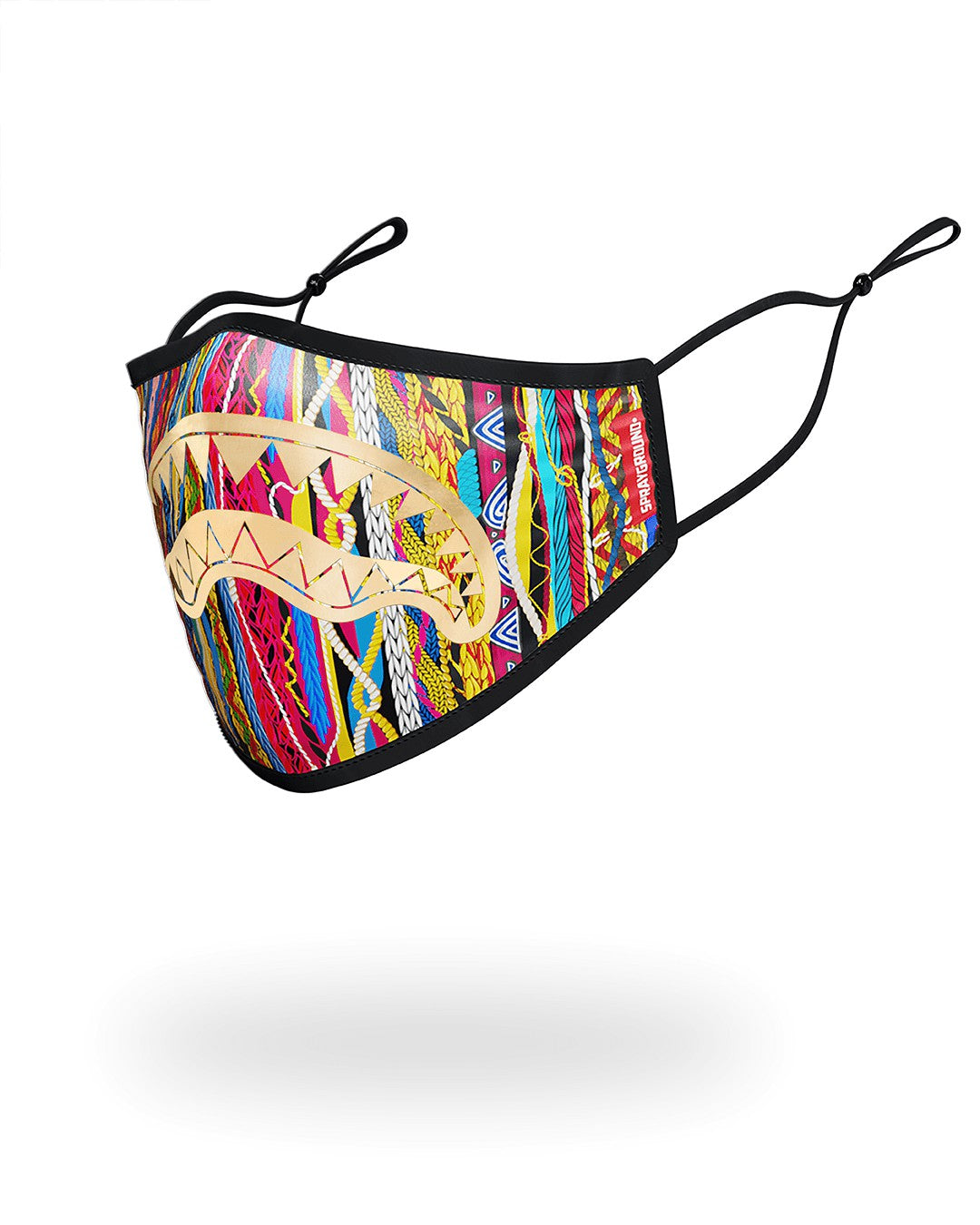 1994 GOLD METALLIC SHARK POLYESTER FACE MASK | Sprayground Near Me