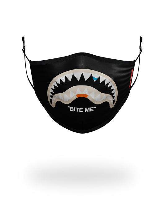 BITE ME SHARK (BLK) POLYESTER FACE MASK | Sprayground sale