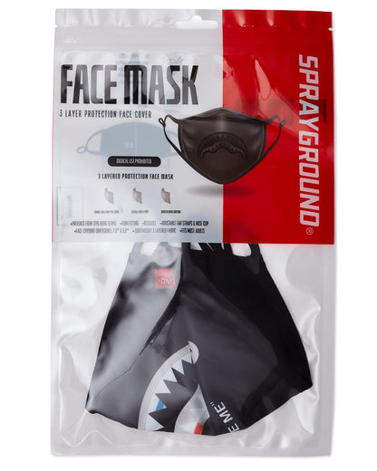 BITE ME SHARK (BLK) POLYESTER FACE MASK | Sprayground sale