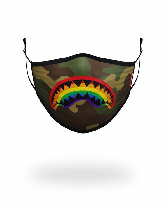 ADULT RAINBOW SHARK FORM FITTING FACE MASK | Sprayground for sale