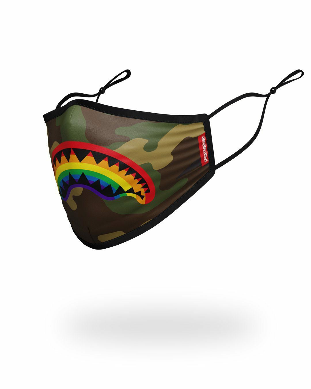 ADULT RAINBOW SHARK FORM FITTING FACE MASK | Sprayground for sale
