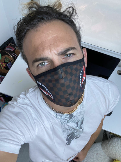 ADULT SHARKS IN PARIS (SIDE SHARK) FORM-FITTING FACE MASK | Sprayground Online