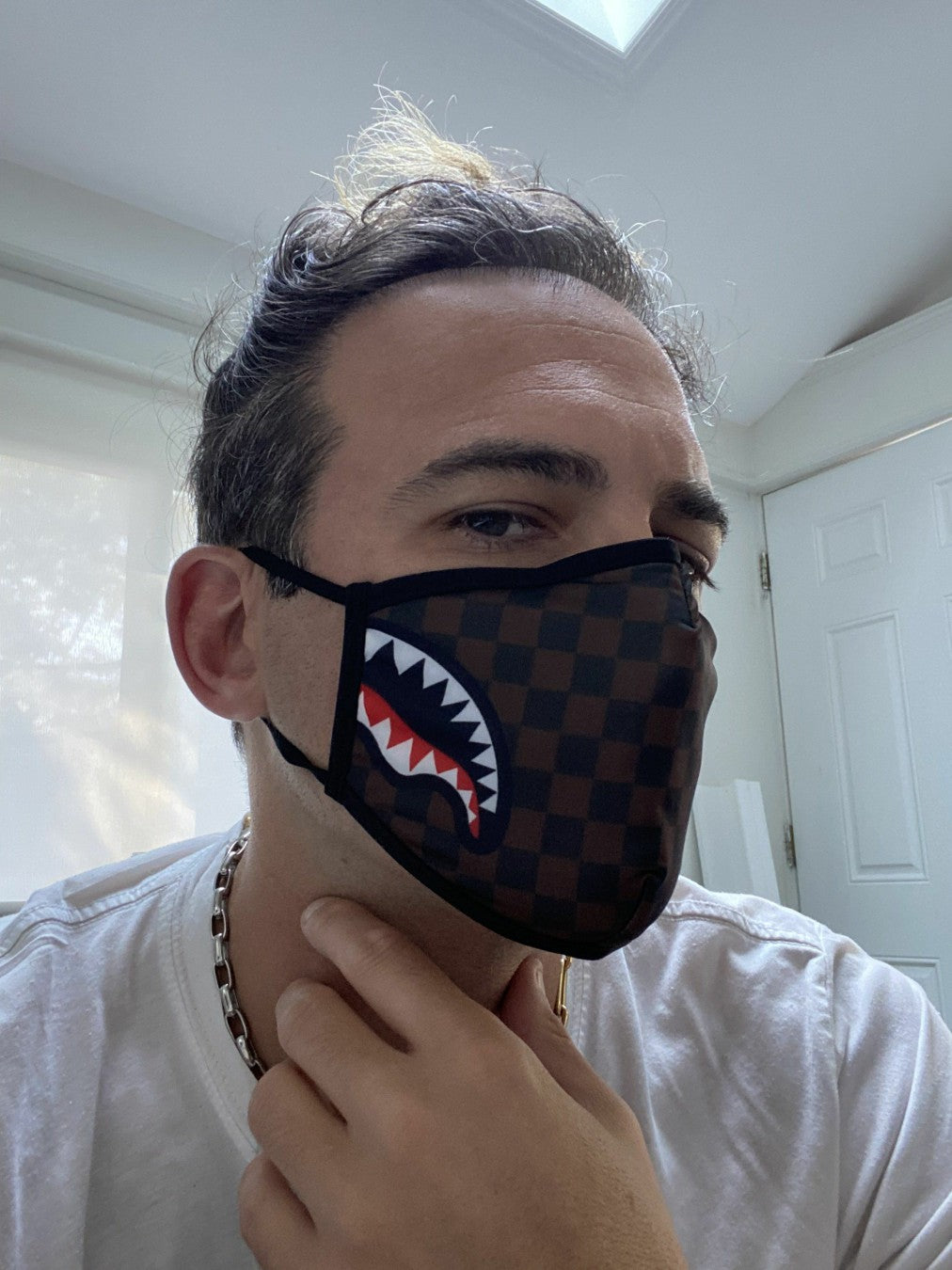 ADULT SHARKS IN PARIS (SIDE SHARK) FORM-FITTING FACE MASK | Sprayground Online
