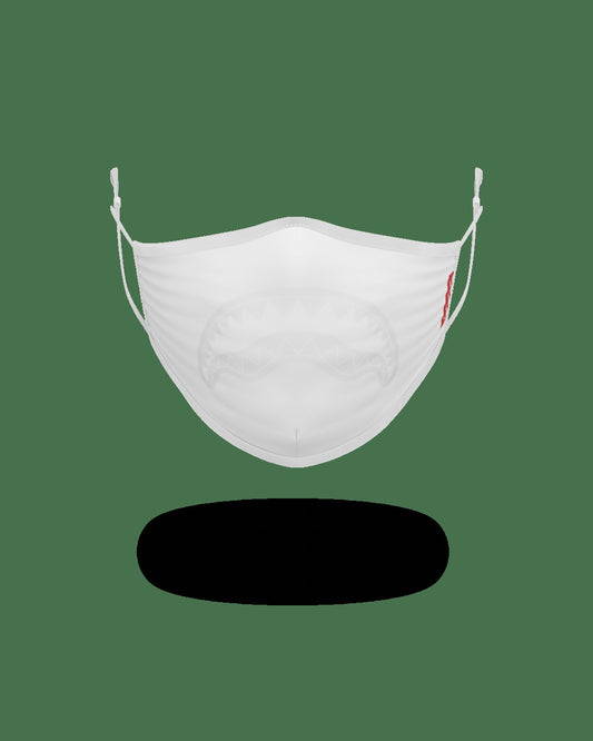 ADULT WHITE ON WHITE SHARK FORM-FITTING FACE MASK | Sprayground for sale