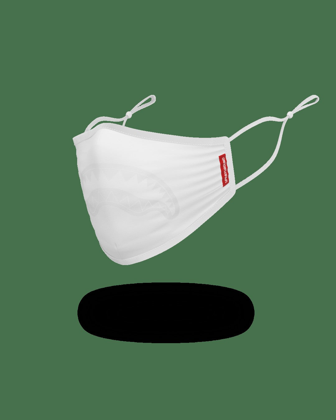 ADULT WHITE ON WHITE SHARK FORM-FITTING FACE MASK | Sprayground for sale