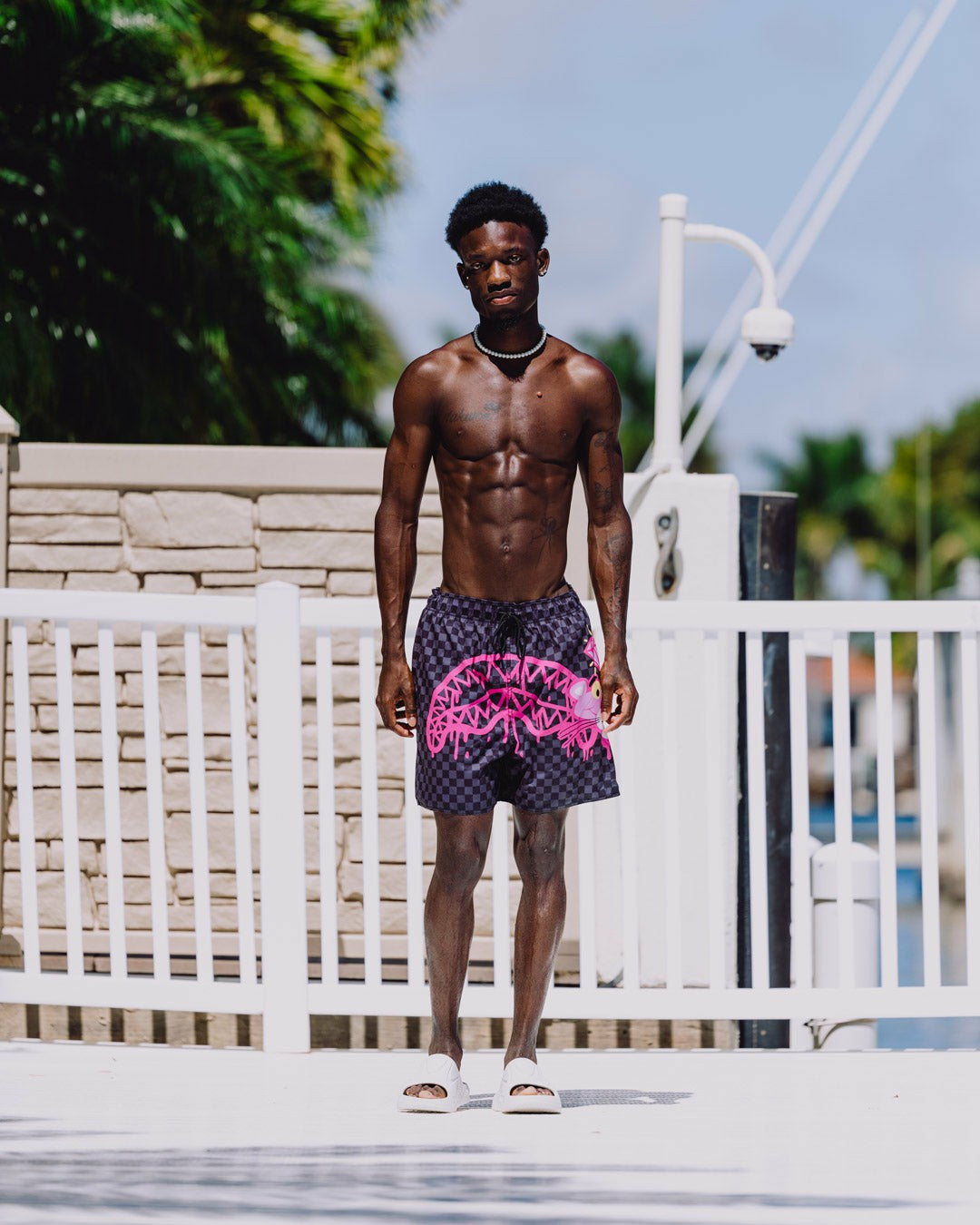 PINK PANTHER DIAMOND SHARK SWIM SHORTS | Sprayground for sale