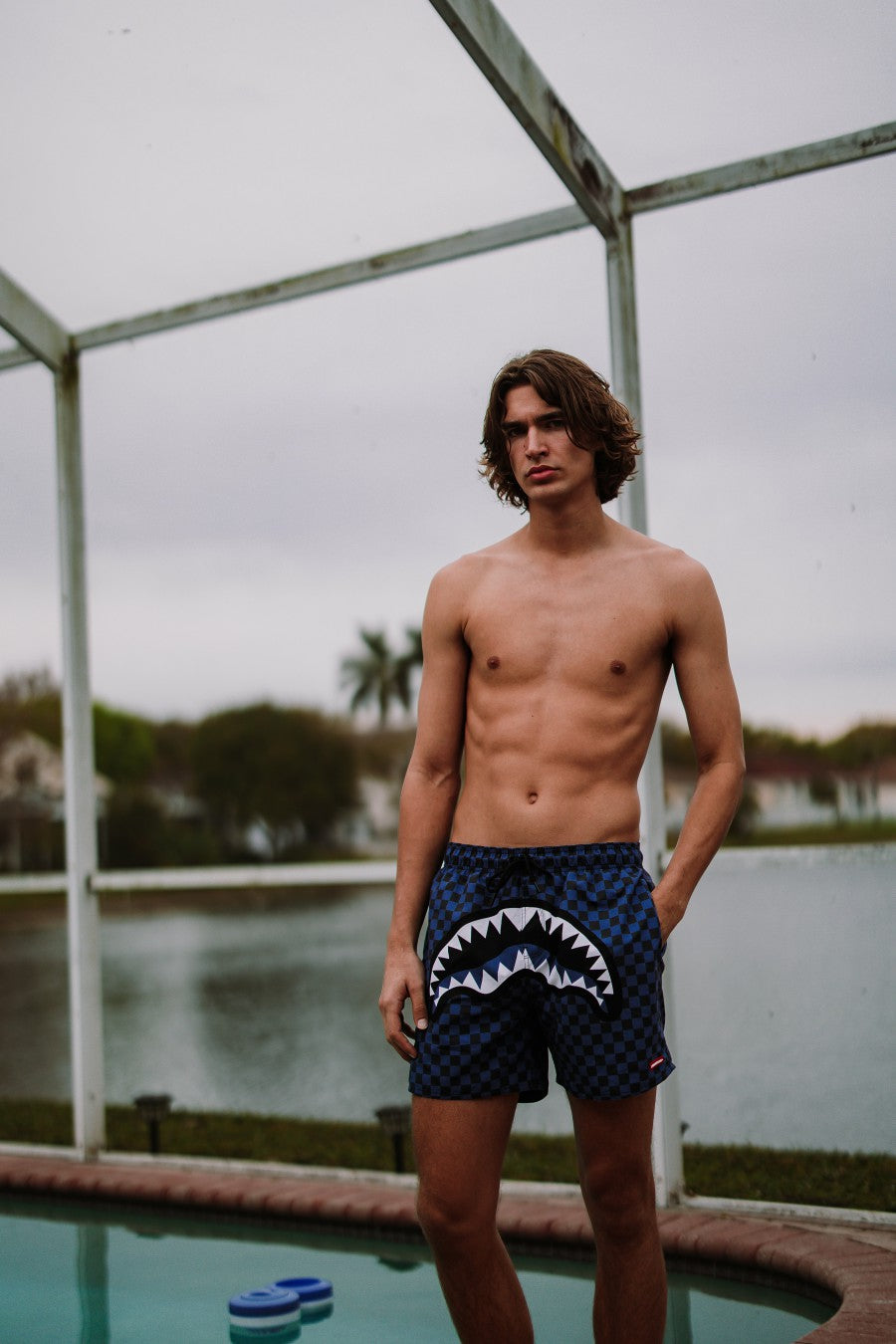 MIDNIGHT MAGIC SHARKS IN PARIS SWIM SHORTS | Sprayground for sale