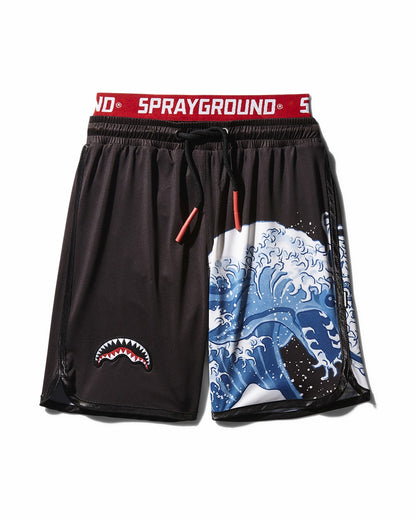 KIDS JAPAN WAVE SWIM TRUNKS (BLACK) | Sprayground for sale