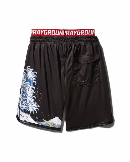 KIDS JAPAN WAVE SWIM TRUNKS (BLACK) | Sprayground for sale