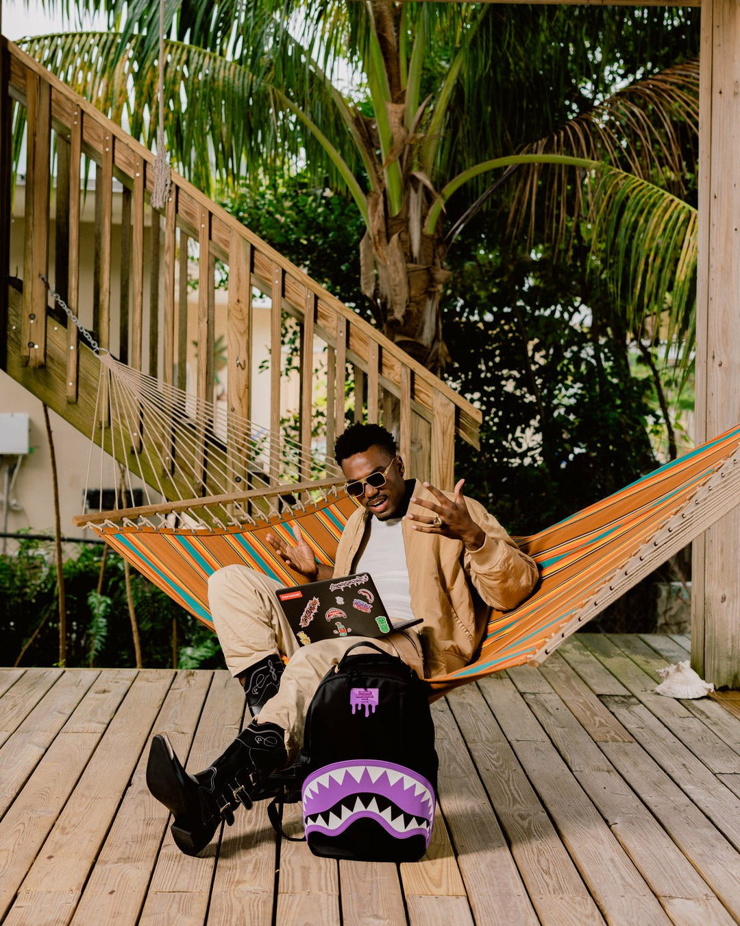 SHARK CENTRAL PASSPORT (PURPLE) BACKPACK | Sprayground Discount