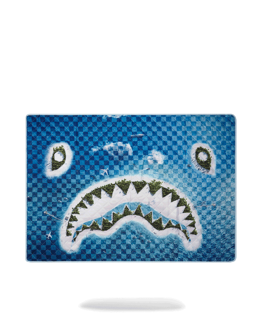 SHARK ISLAND PACKABLE BEACH MAT BLANKET WATER RESISTANT CONVERTIBLE TO | Sprayground for sale