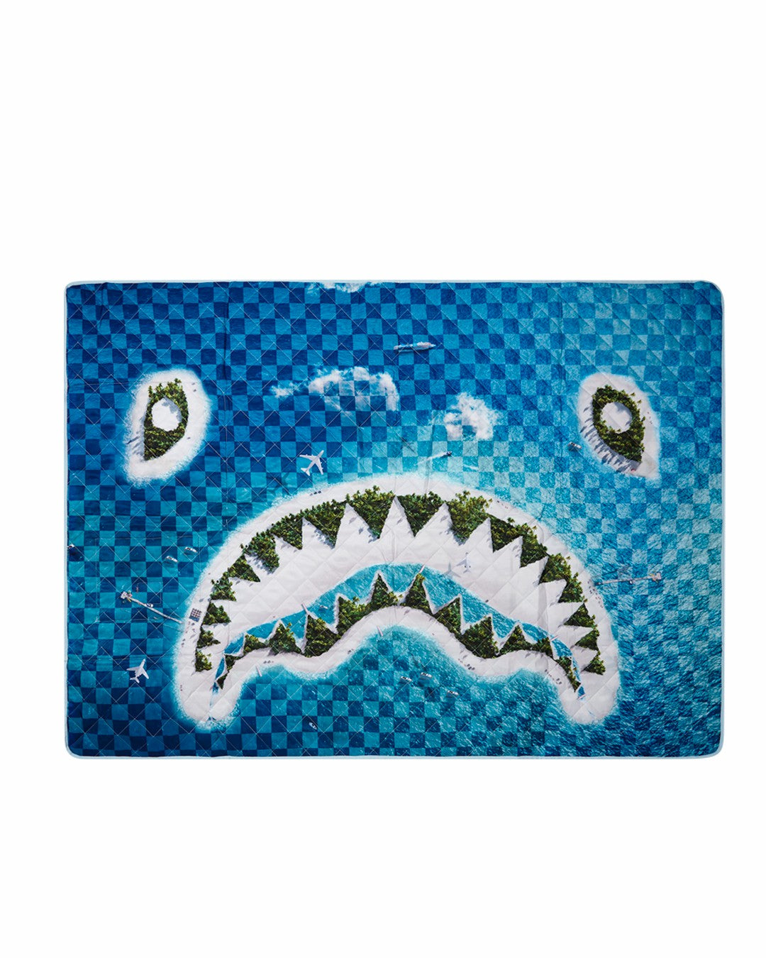 SHARK ISLAND PACKABLE BEACH MAT BLANKET WATER RESISTANT CONVERTIBLE TO | Sprayground for sale