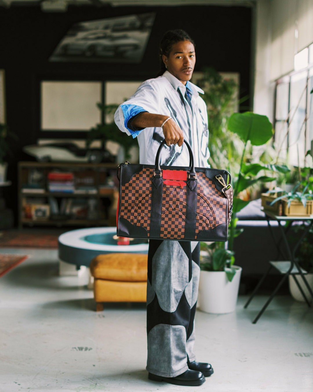 KATANA CHECK BOSS PYRAMID DUFFLE | Sprayground sale