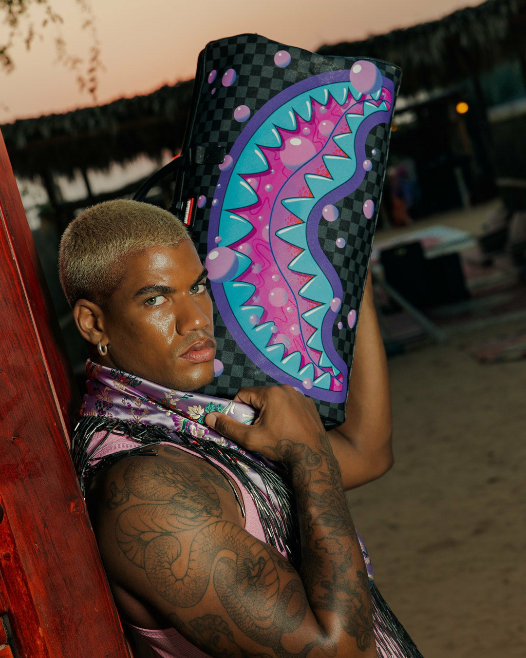 PURPLE SLIME SHARK DUFFLE | Sprayground Discount