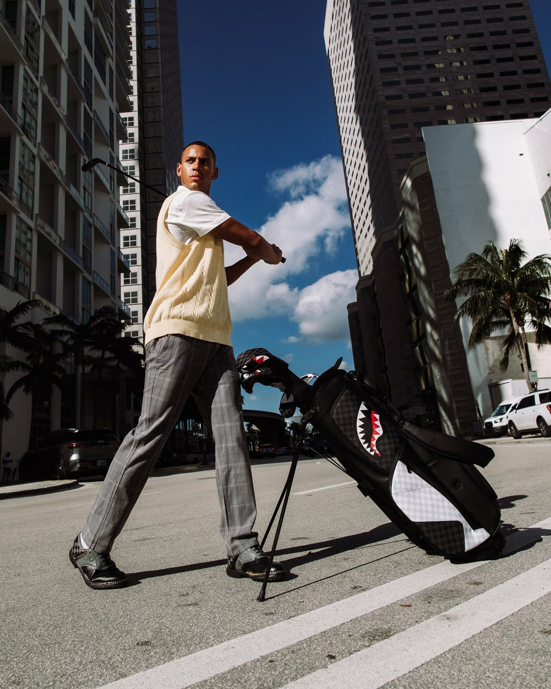 TRIPLE DECKER HEIR TO THE THRONE PRO GOLF BAG | Sprayground Clearance