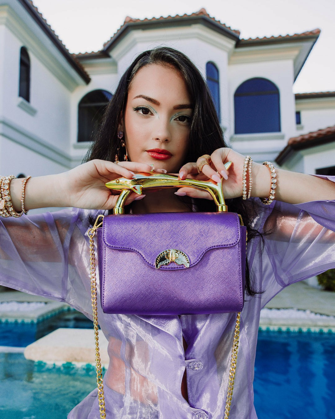 SHARKS OF THE GOLD OCEAN CLUTCH | Sprayground Online