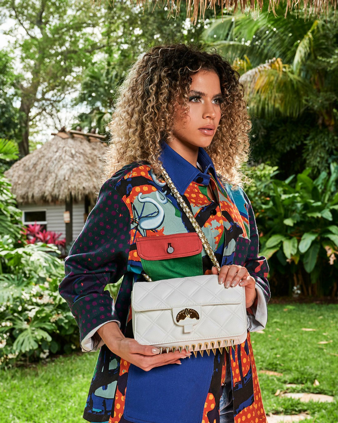RIVIERA LE BLANC GOLD CHAIN SHARK HANDBAG | Sprayground Discount