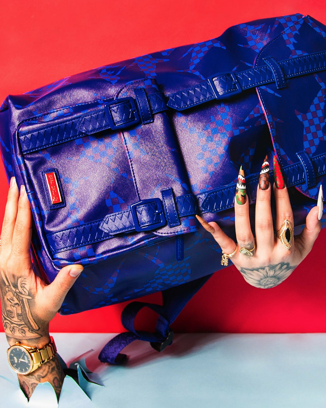 SHARK CHECK (BLUE) HILLS BACKPACK | Sprayground Clearance