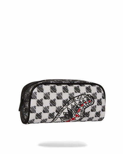 SCRIBBLE DRIBBLE CHECK POUCH | Sprayground sale
