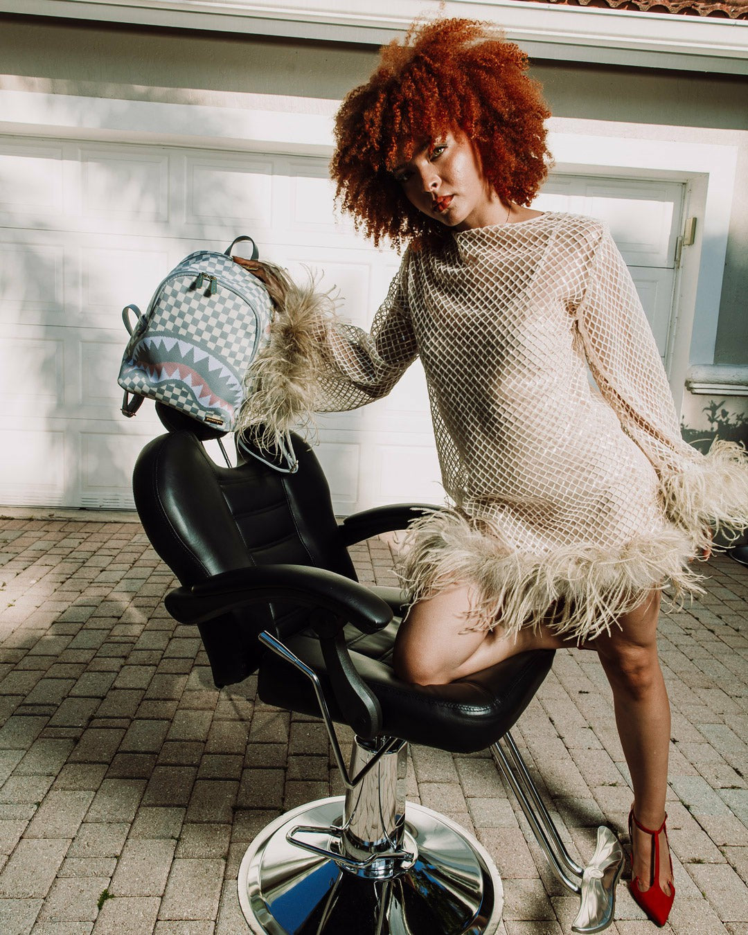 KNIT SHARKS IN PARIS IN CREAM SAVAGE BACKPACK | Sprayground Discount