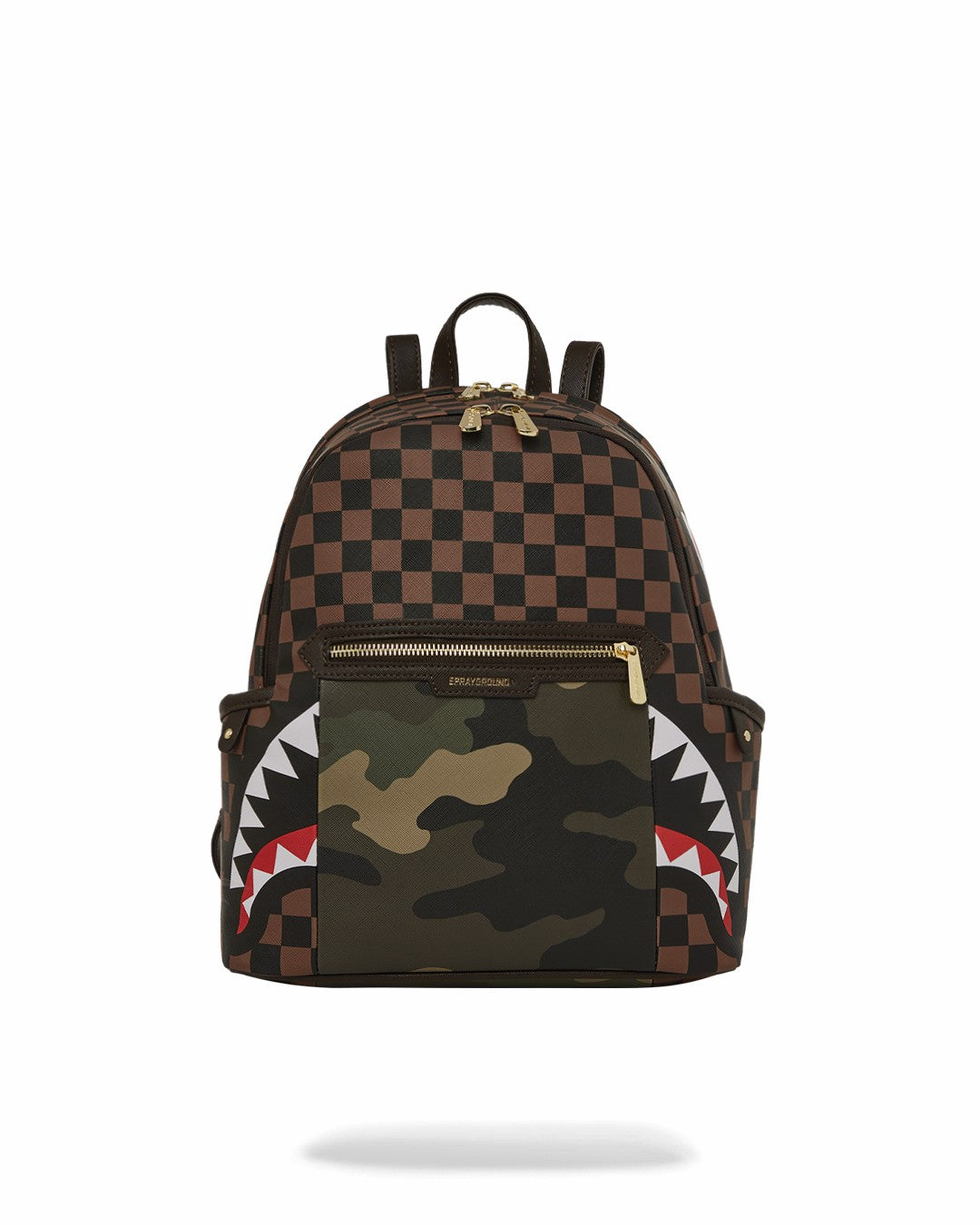 EXTERIOR GOLD ZIP POCKET SHARKS IN PARIS SAVAGE BACKPACK | Sprayground Clearance