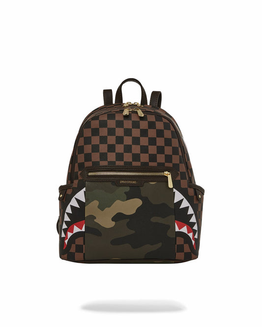 EXTERIOR GOLD ZIP POCKET SHARKS IN PARIS SAVAGE BACKPACK | Sprayground Clearance